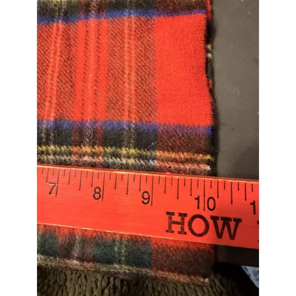 Harrods Of London 100% Cashmere Tartan Red Plaid Scarf Scotland Retails For $270
